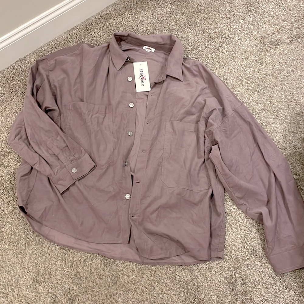 NWT, Plus Size Boutique, GeeGee Purple Shacket, 3X